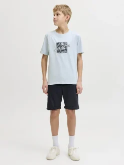 Jack and Jones Junior lasten t-paita JJHONOLULU Shape Tee JNR, vaaleansininen