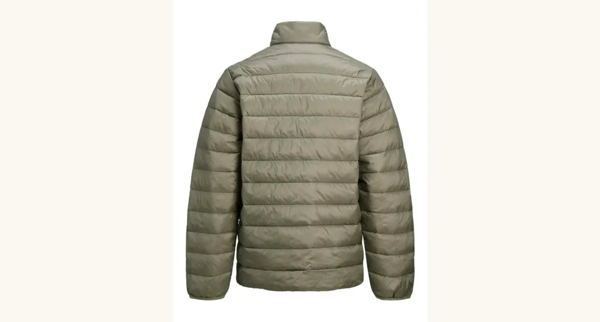 Jack and Jones Junior takki JJLOUIS LIGHT PUFFER COLLAR JNR, tummanvihreä
