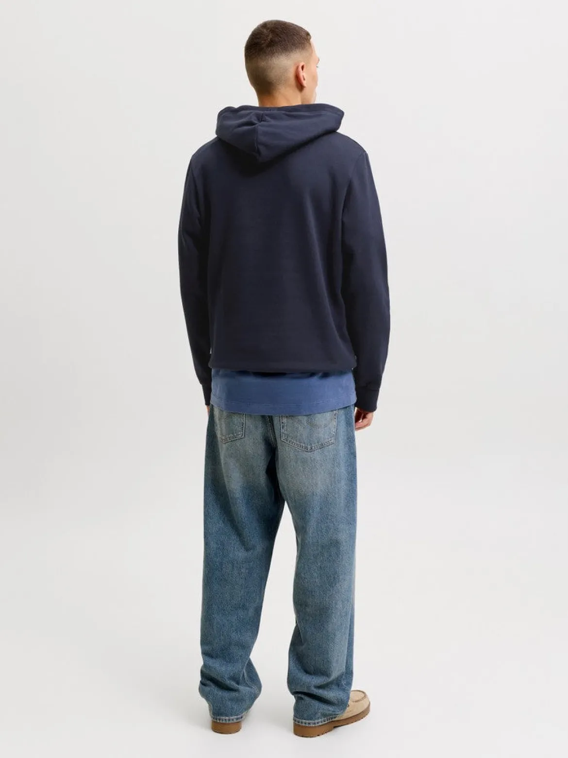 Jack and Jones miesten huppari Logo Sweat Hood, Navy Blazer