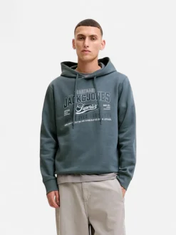 Jack and Jones miesten huppari Logo Sweat Hood, Turbulence