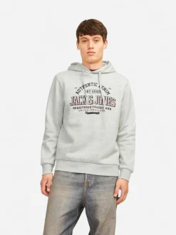 Jack and Jones Miesten Huppari, JJELOGO SWEAT HOODIE NOOS White