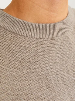 Jack and Jones miesten neulepusero Milano Stitch Crew Neck, Greige Melange