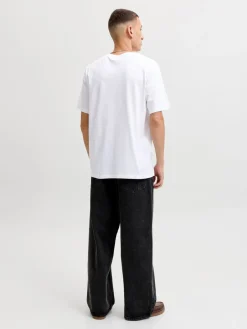 Jack and Jones miesten T-paita Logo Tee O-neck, valkoinen