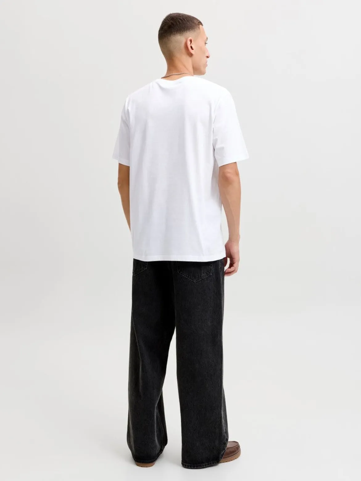 Jack and Jones miesten T-paita Logo Tee O-neck, valkoinen