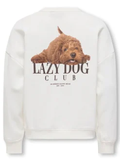 Kids Only lasten collegepaita Kogbila Print O-Neck Sweat, valkoinen
