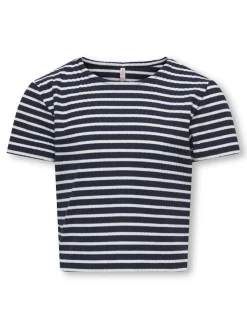 Kids Only Lasten T-paita, KOGNELLA STRIPED SS O-NECK TOP Raidallinen Sininen