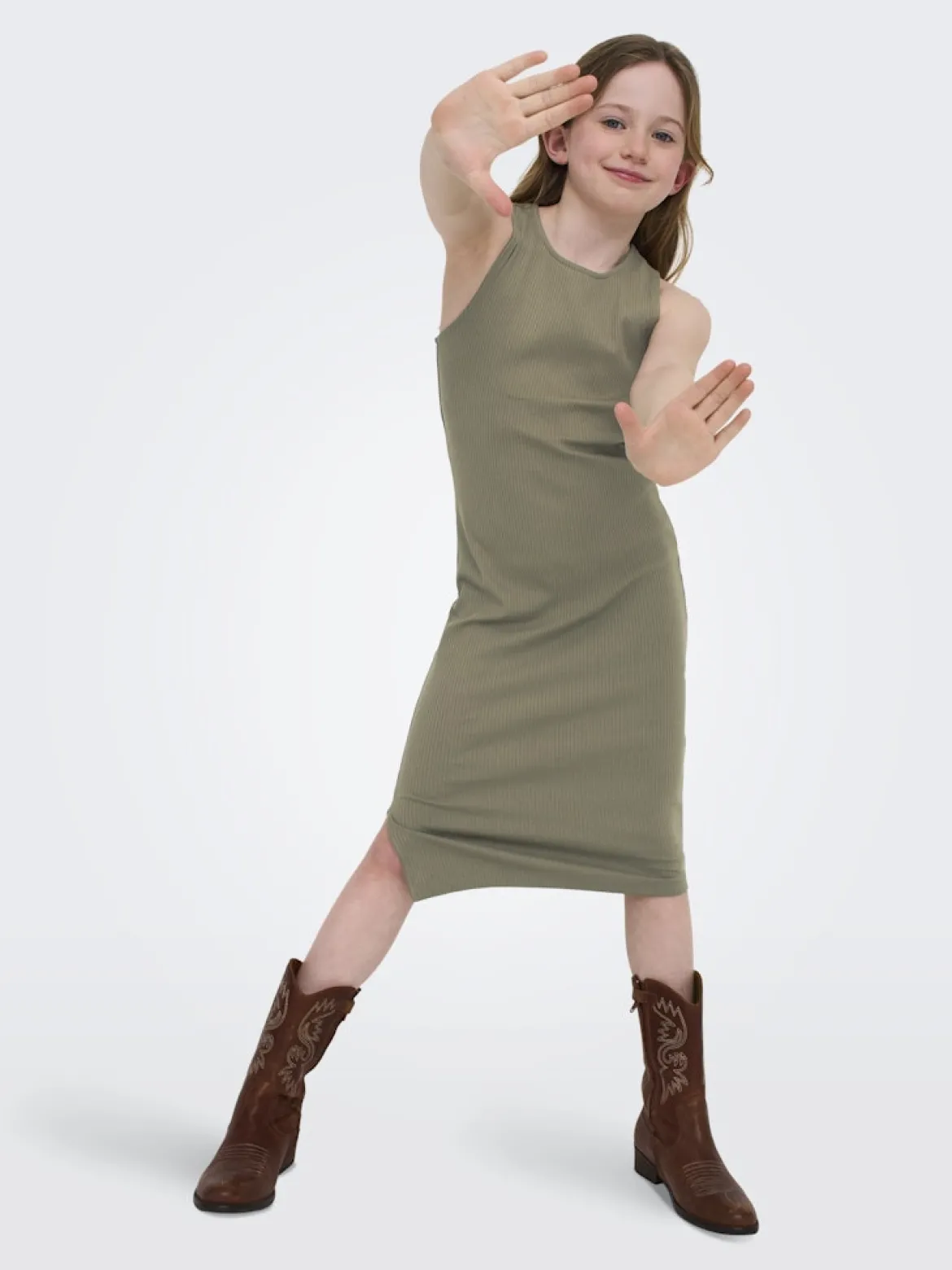 Kids Only mekko KOGBelfast Life SL Midi Dress JRS Noos, vihreä