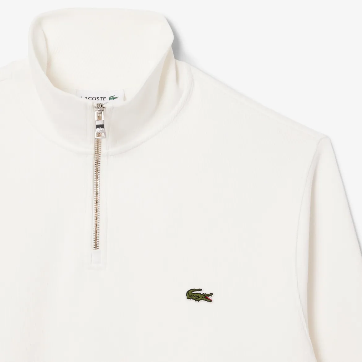 Lacoste miesten collegepaita Regular Fit High Neck Zipped Sweatshirt, valkoinen