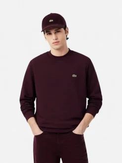 Lacoste miesten collegepaita Classic Fit Cotton Fleece Sweatshirt, tumma luumunpunainen