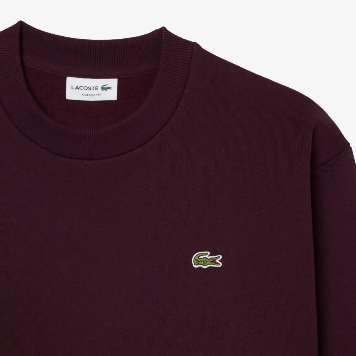 Lacoste miesten collegepaita Cotton Fleece Sweatshirt, viininpunainen