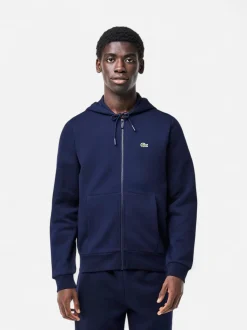 Lacoste Miesten Huppari, LACOSTE REGULAR FIT BRUSHED ZIPPERED Tummansininen