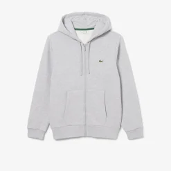 Lacoste Miesten Huppari, LACOSTE REGULAR FIT BRUSHED ZIPPERED Vaaleanharmaa Melee