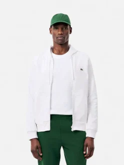 Lacoste Miesten Huppari, LACOSTE REGULAR FIT BRUSHED ZIPPERED Valkoinen
