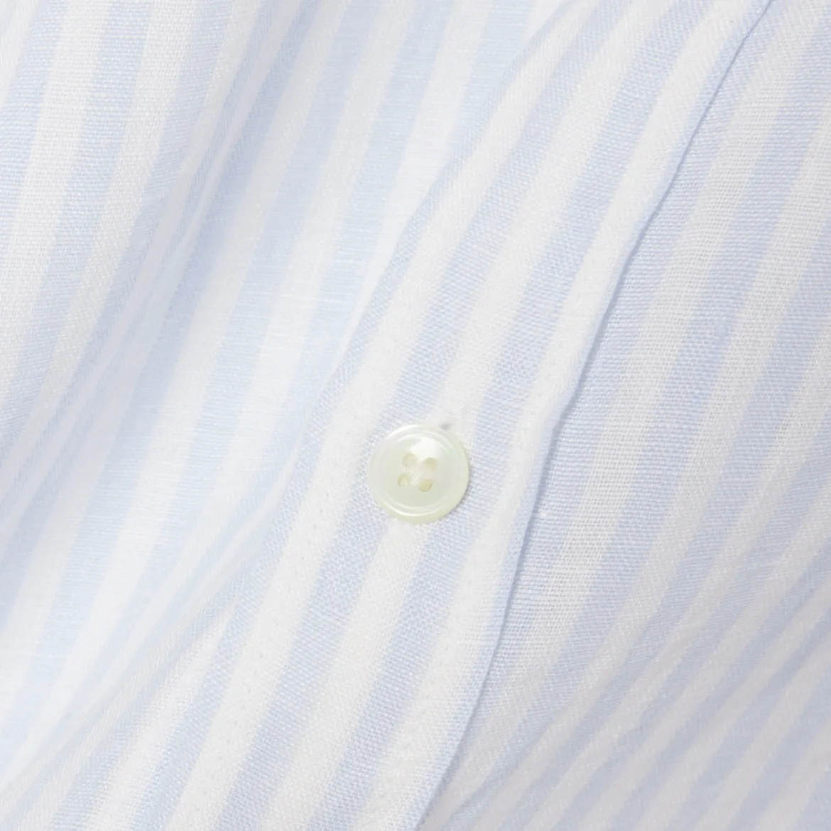 Lacoste miesten kauluspaita Reg Fit Striped Linen Shirt, raidallinen sininen