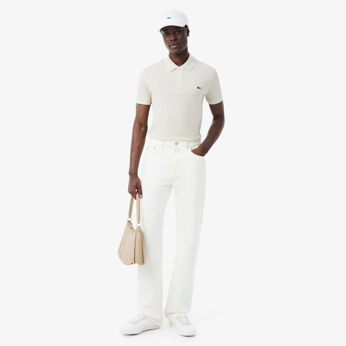Lacoste miesten lippis Cotton Twill Cap With Croc, valkoinen