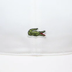 Lacoste miesten lippis Cotton Twill Cap With Croc, valkoinen