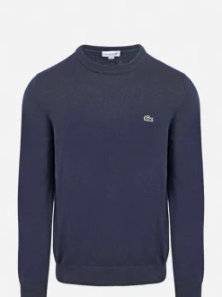 Lacoste miesten neulepusero Merino Wool Crew Neck Sweater, tummansininen