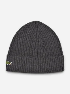 Lacoste miesten pipo, LACOSTE SOFT WOOL RIBBED BEANIE Harmaa