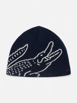 Lacoste miesten pipo Wool Jacquard Crocodile Beanie, tummansininen