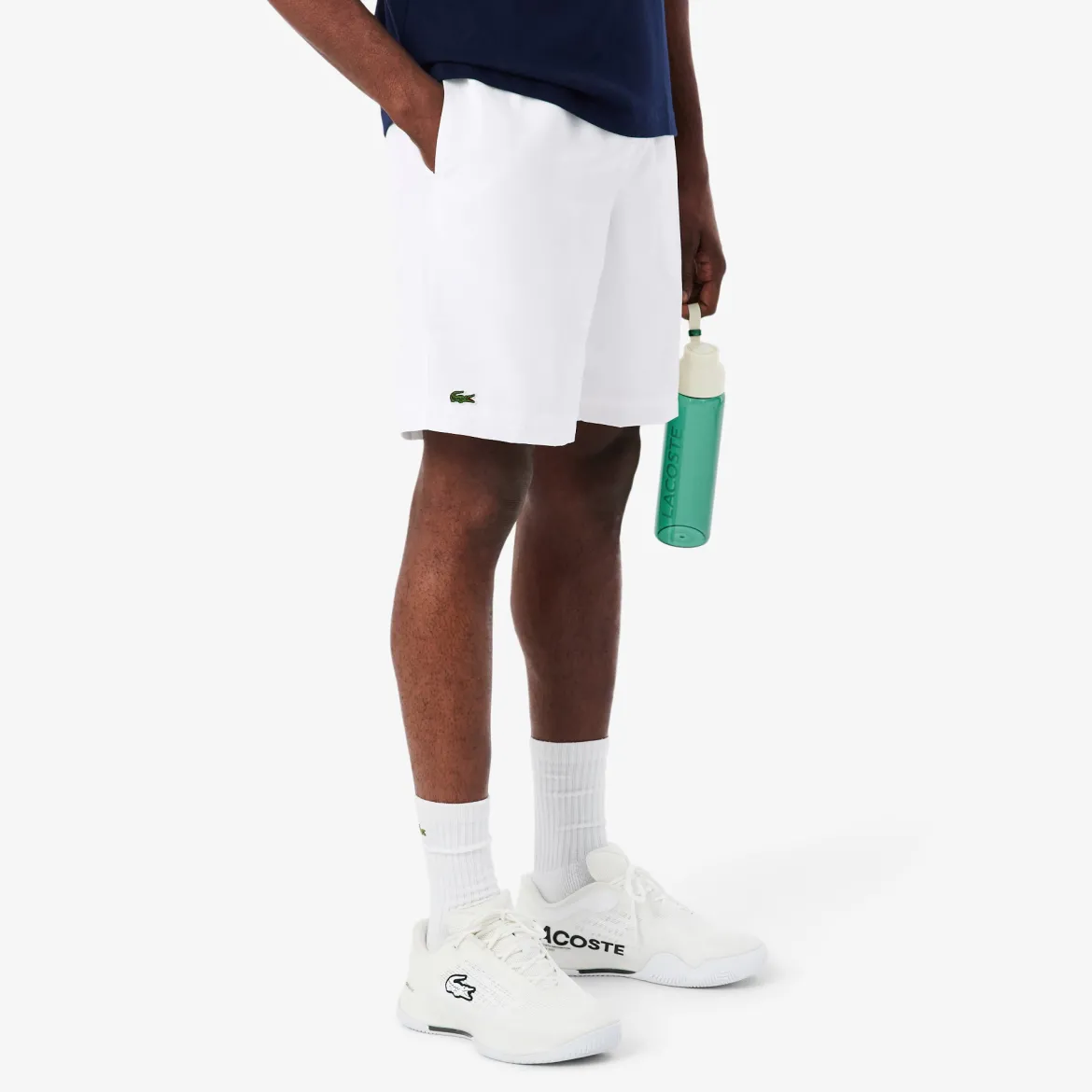 Lacoste miesten shortsit Light Weight Diamond Taffeta Shorts, valkoinen