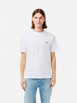 Lacoste Miesten T-Paita, MID WEIGHT COTTON JERSEY T-SHIRT NOS Valkoinen
