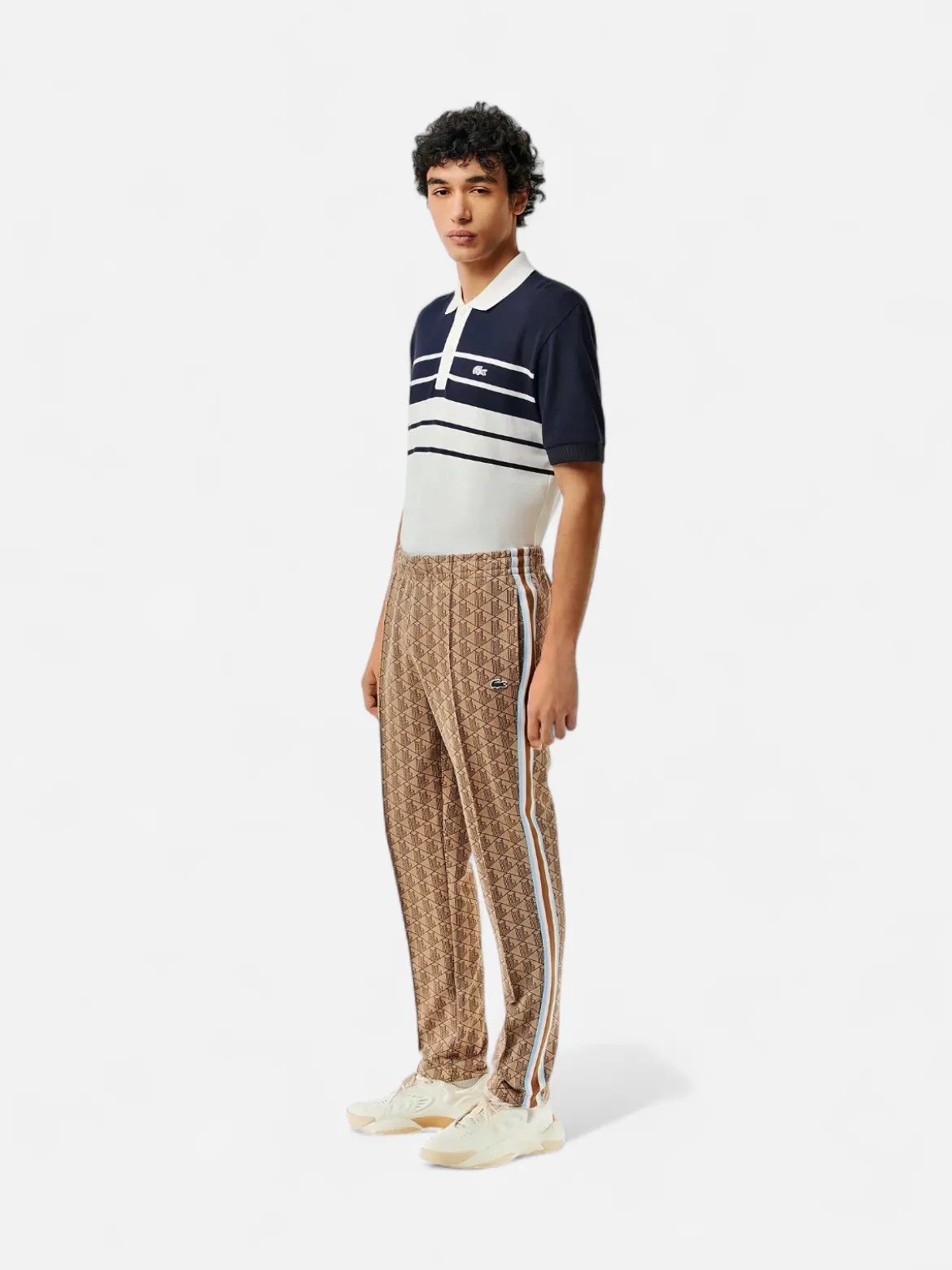 Lacoste Miesten Verryttelyhousut, MONOGRAM TRACK PANT Ruskea Kuosillinen