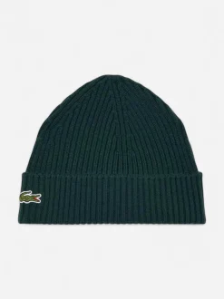 Lacoste pipo Soft Wool Ribbed Beanie, tummanvihreä