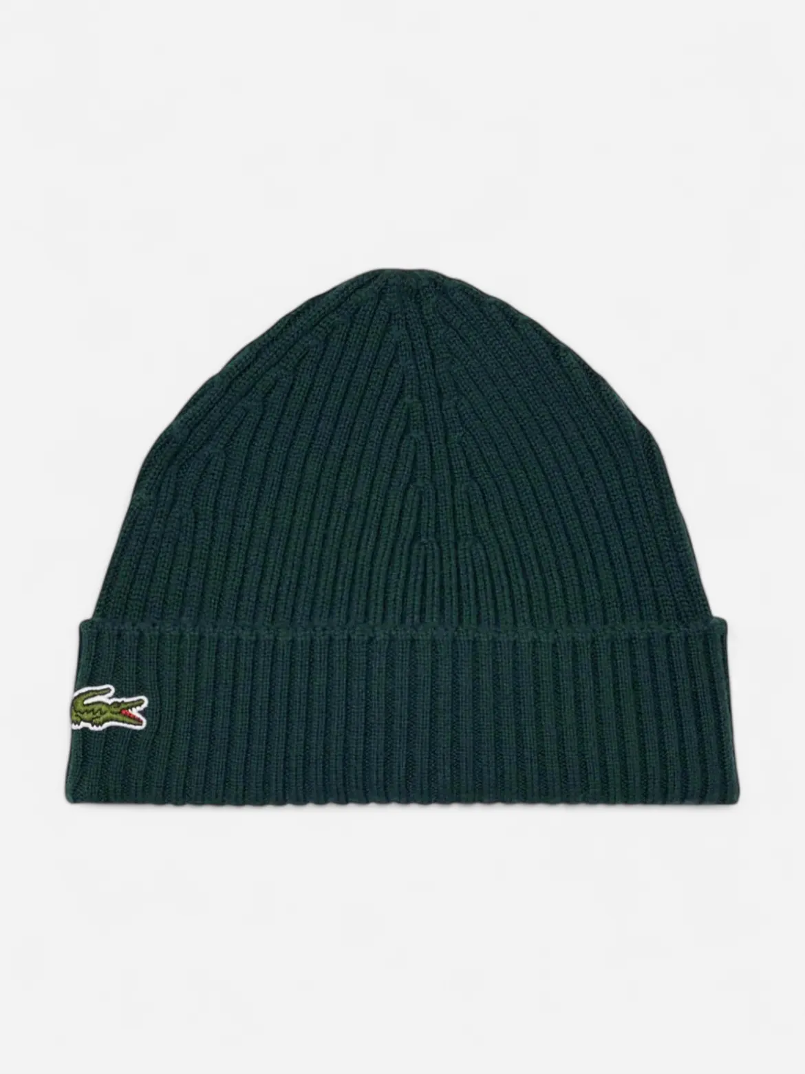 Lacoste pipo Soft Wool Ribbed Beanie, tummanvihreä