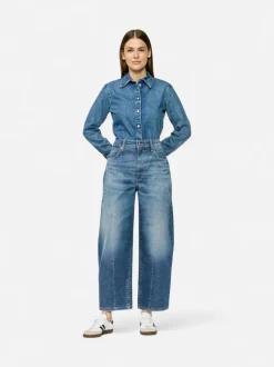 Mac naisten farkut Dakota Barrel Seam, sininen, indigo