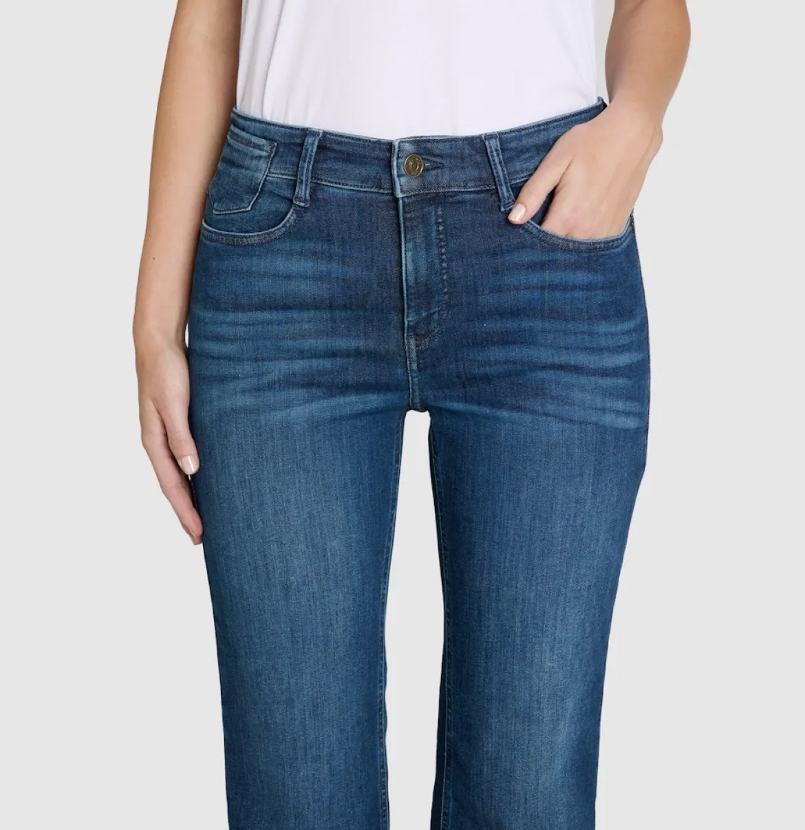 Mac naisten farkut Laura Stretch Denim, tummansininen