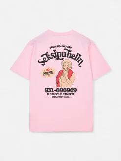 Makia Kummeli Seksipuhelin T-shirt, vaaleanpunainen