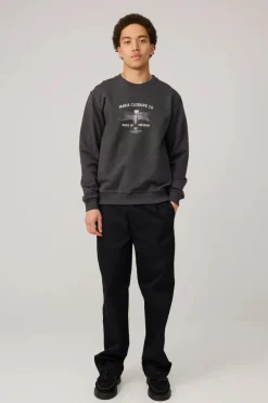 Makia miesten collegepaita Eagle Sweatshirt, hiilenmusta
