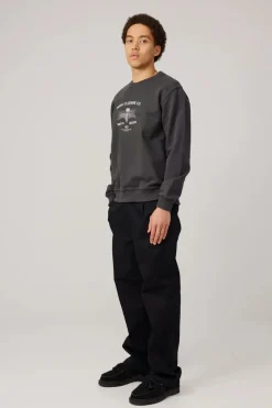 Makia miesten collegepaita Eagle Sweatshirt, hiilenmusta