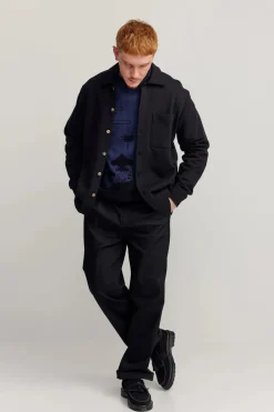 Makia miesten PAITATAKKI, PROCESS OVERSHIRT HEAVY JERSEY Musta