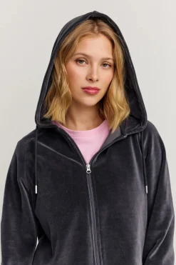 Makia naisten huppari Anne Zip Hoodie, tummanharmaa
