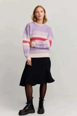 Makia naisten neulepusero MABEL KNIT, monivärinen raita
