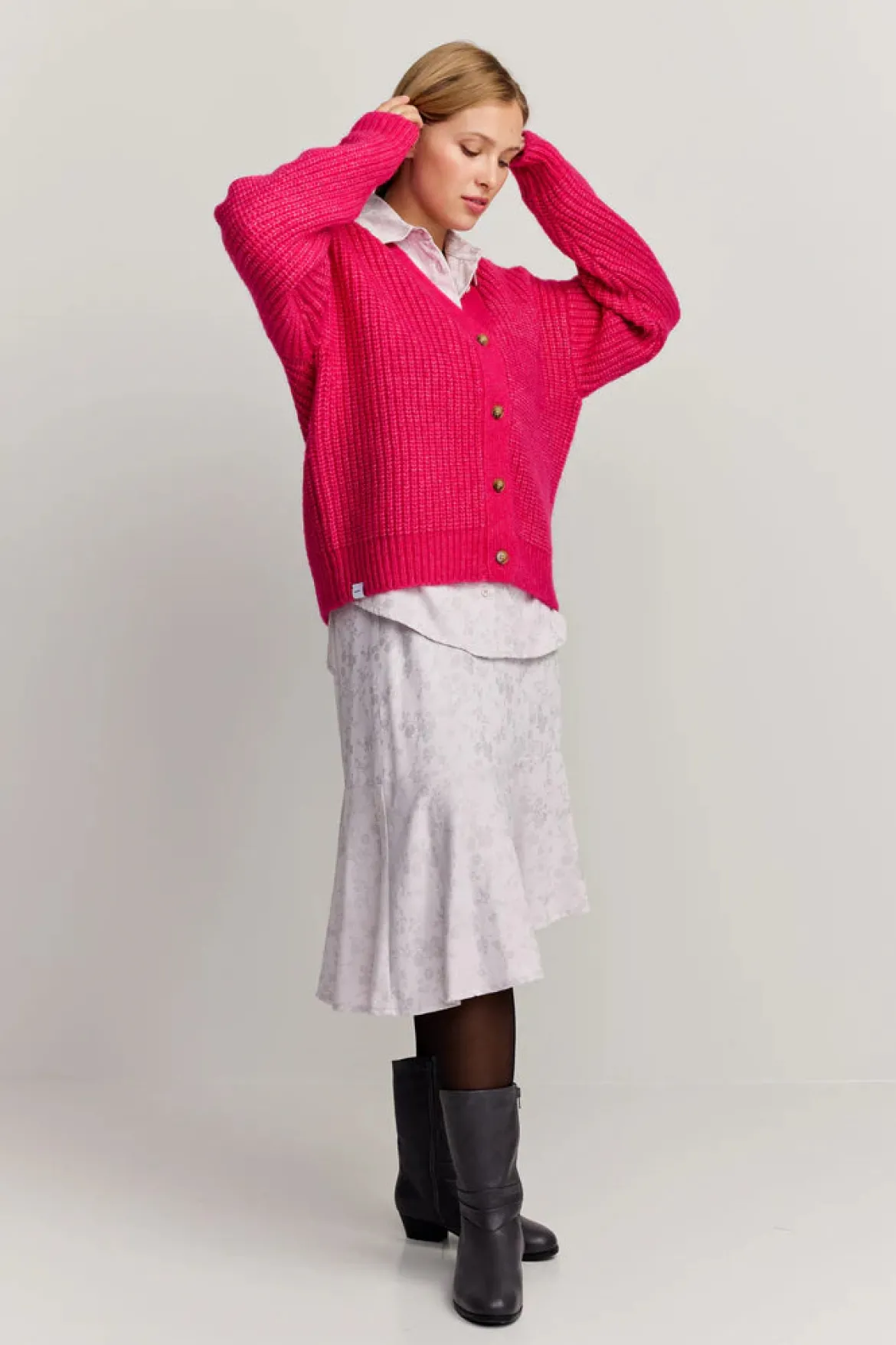Makia naisten neuletakki Florence Cardigan, pinkki