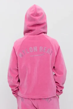 Makia x Nylon Beat huppari Nylon Zip Hoodie, vaaleanpunainen