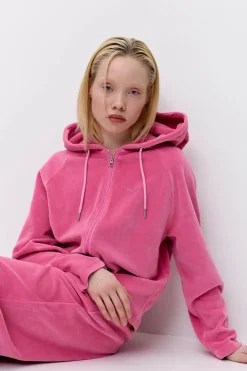 Makia x Nylon Beat huppari Nylon Zip Hoodie, vaaleanpunainen