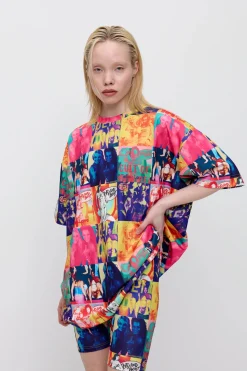 Makia x Nylon Beat t-paita Nylon Oversize T-shirt, monivärinen kuosi