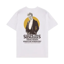 Makia x Sibelius miesten T-paita Sibelius Music, valkoinen