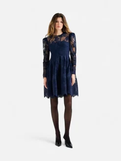 Malina naisten mekko, LEONI LACE MINI DRESS Tummansininen