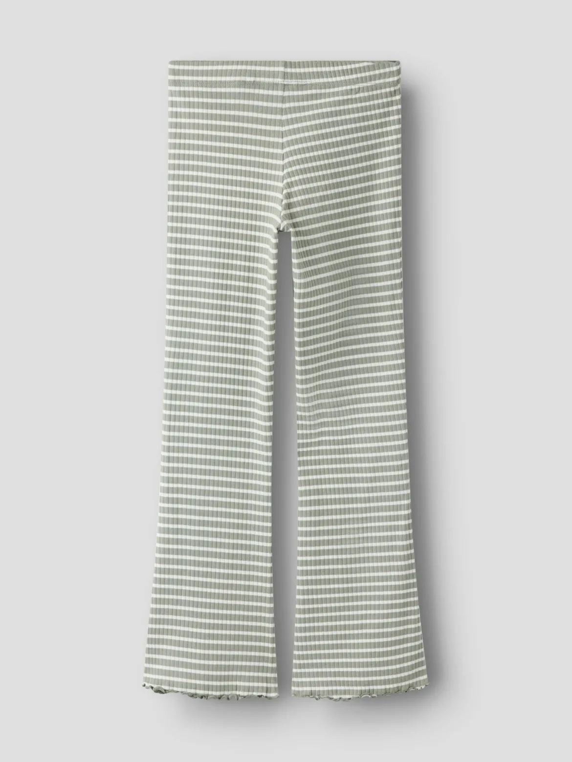 Name It lasten housut NKFVEMMA FLARE PANT, raidallinen vihreä