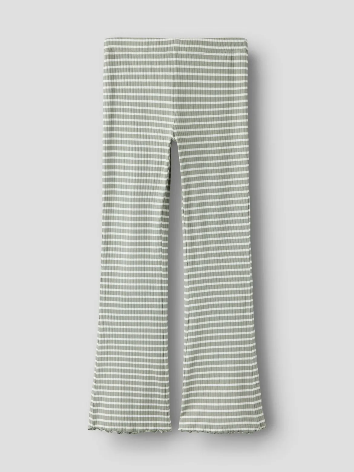 Name It lasten housut NKFVEMMA FLARE PANT, raidallinen vihreä