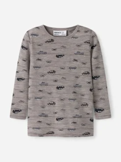 Name It lasten merinovillainen paita Wang Wool Rib Top, kuosillinen beige