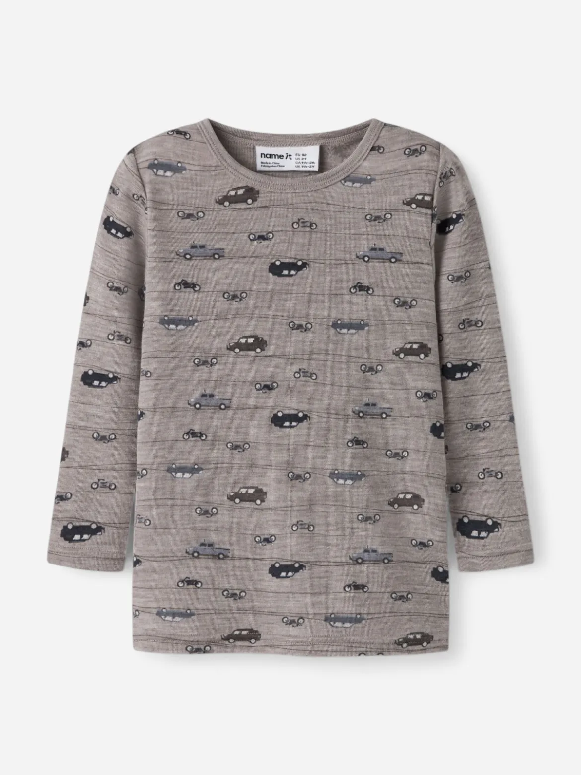 Name It lasten merinovillainen paita Wang Wool Rib Top, kuosillinen beige