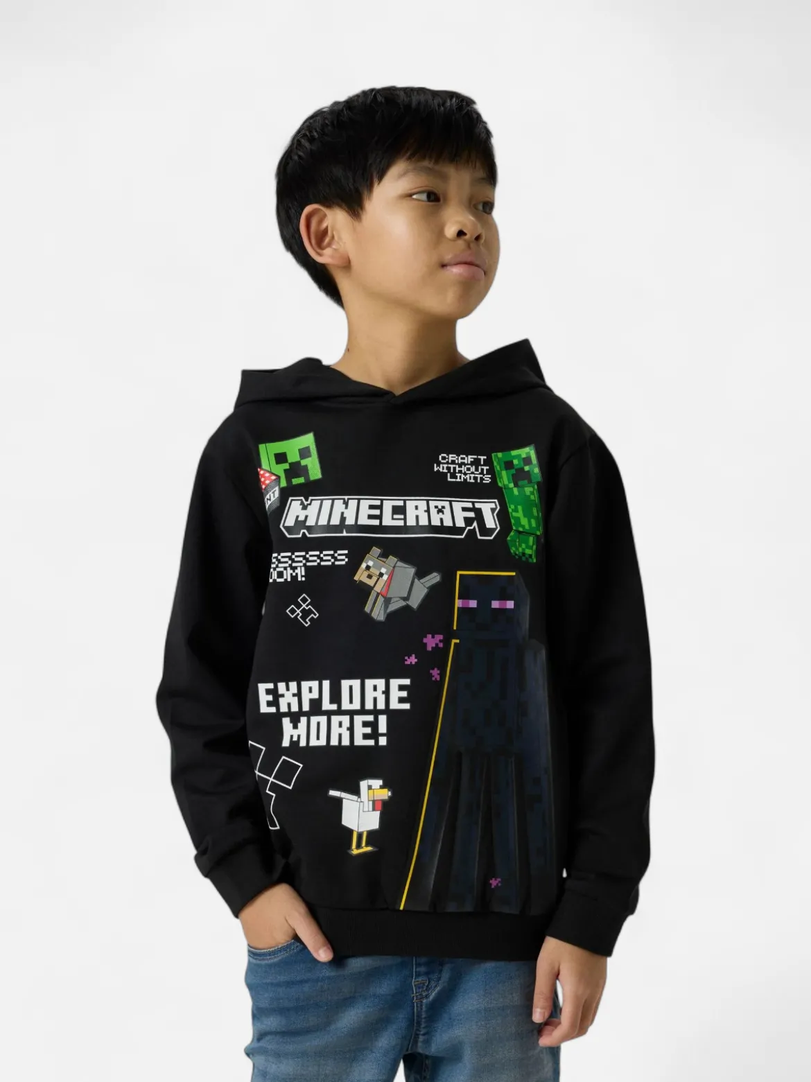 Name It lasten Minecraft-teemainen huppari, musta