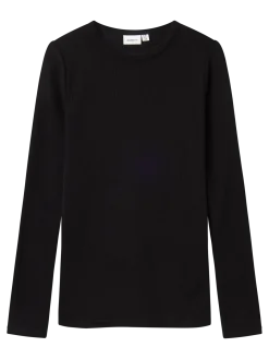 Name It lasten pitkähihainen paita Wool Rib LS Top, musta