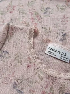 Name It lasten pitkähihainen paita Wang Wool Needle LS Top, vaaleanpunainen kuosi