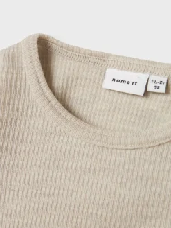 Name It lasten pusero, NMNWAX WOOL RIB LS TOP Harmaa